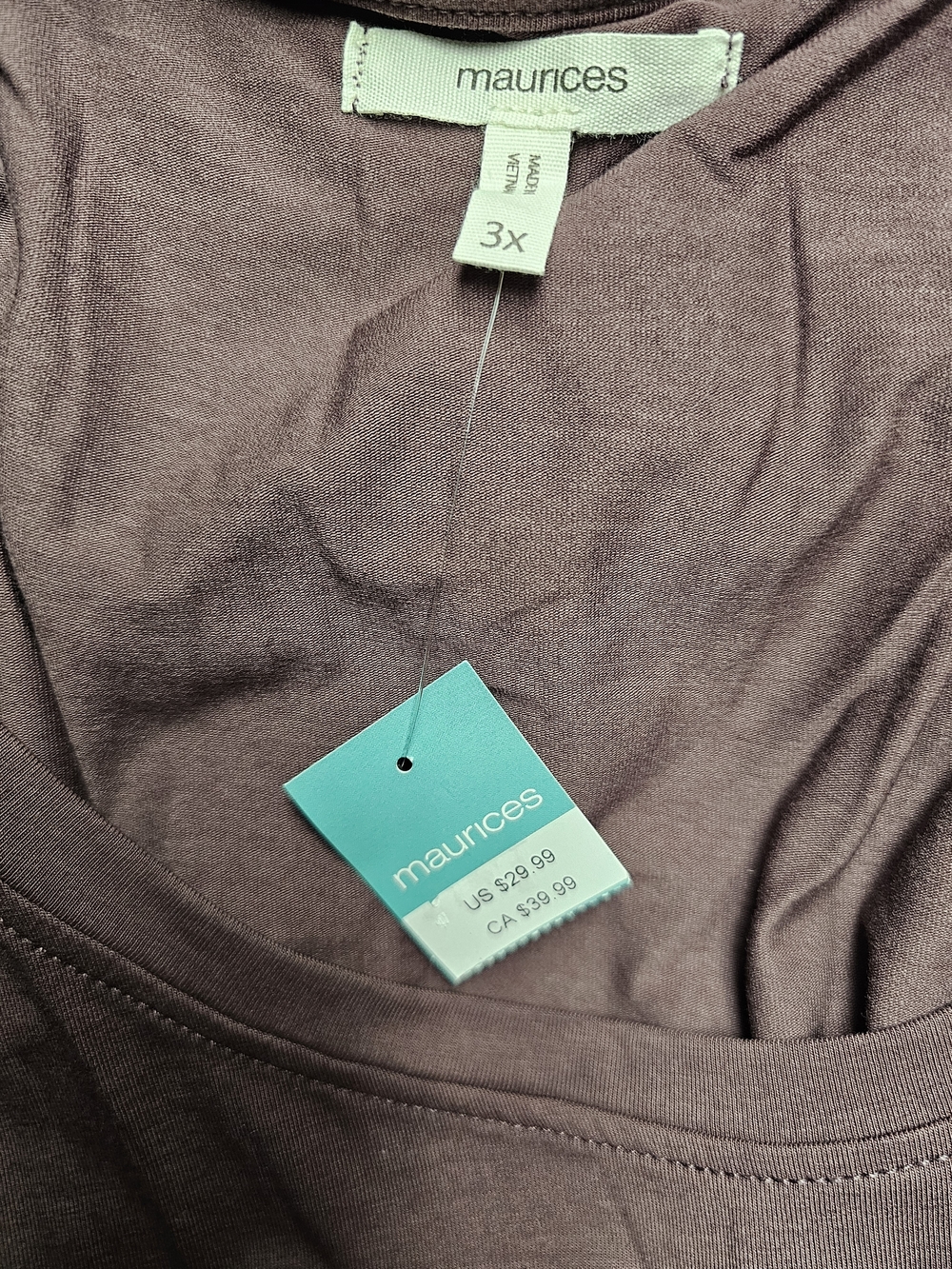 Maurices Mauve Short Sleeve Crew Neck Tee - Picture 3 of 3